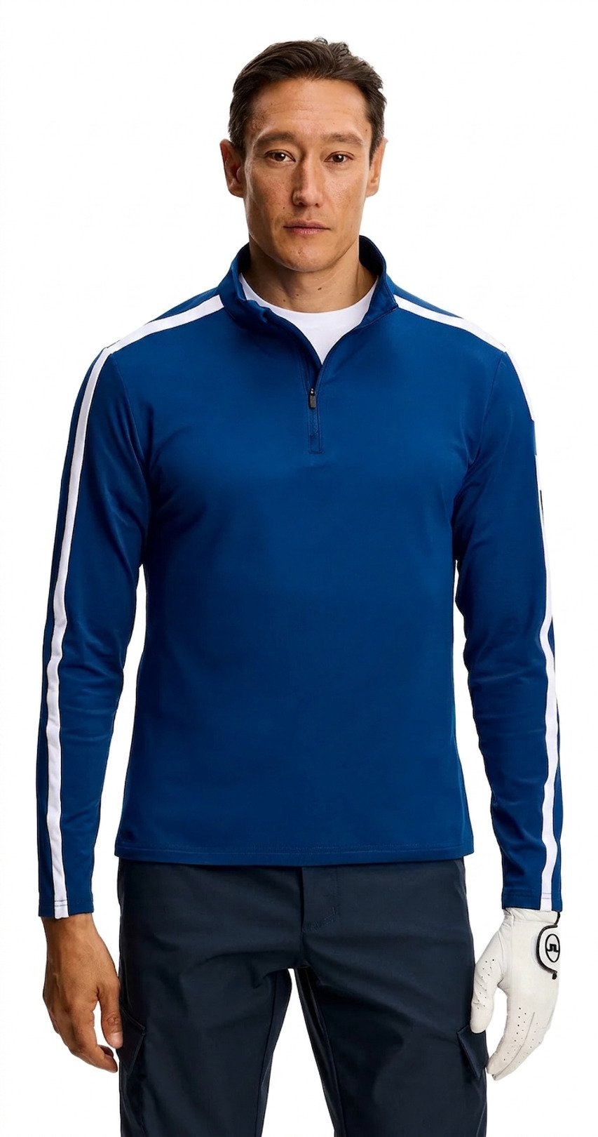 J.Lindeberg Keaton Quarter Zip Mid Layer maglia uomo, Estate Blue