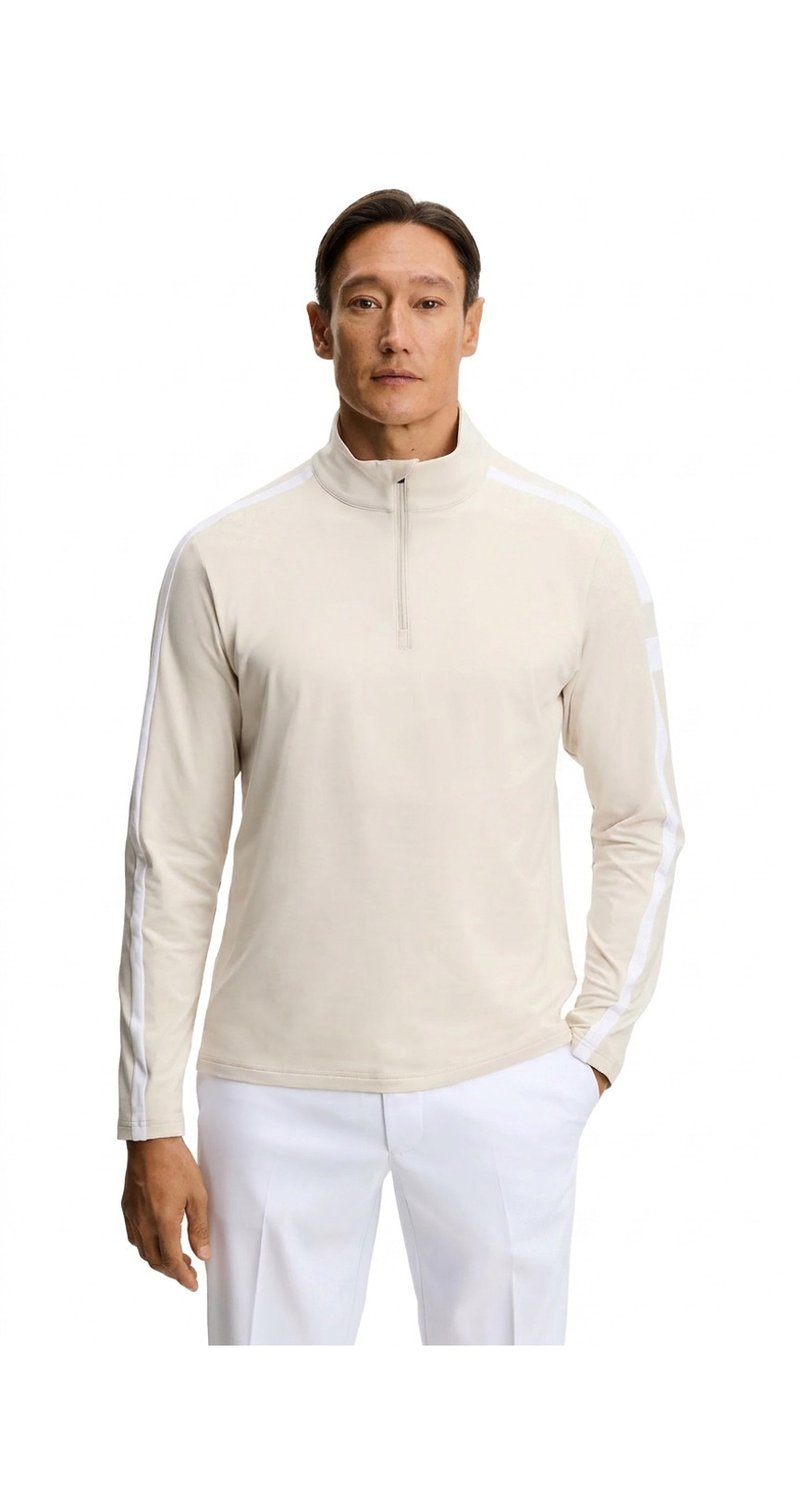 J.Lindeberg Keaton Quarter Zip Mid Layer polo da uomo, Moonbeam