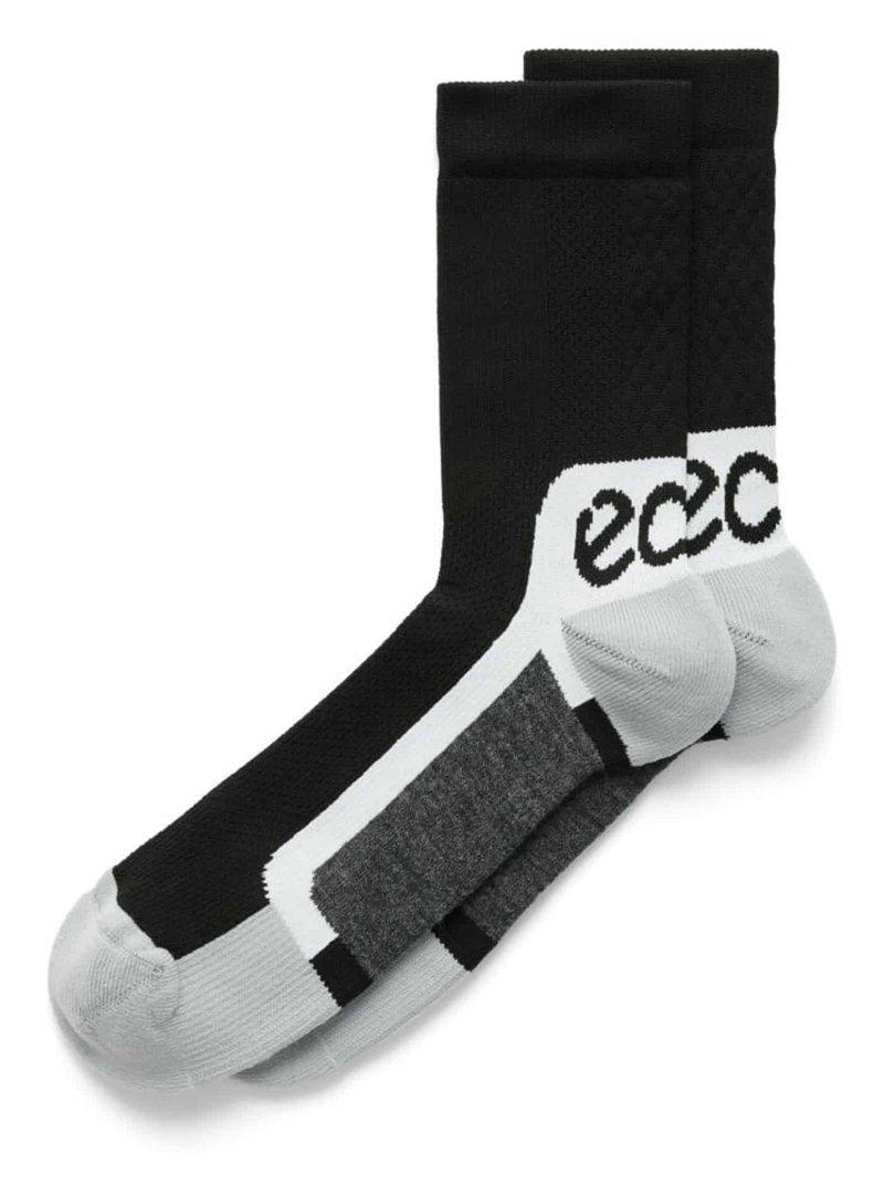Ecco Tech Sporty Mid-Cut calzini, nero/bianco