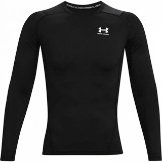 Under Armour HeatGear maglia a compressione a maniche lunghe da uomo, nero/bianco