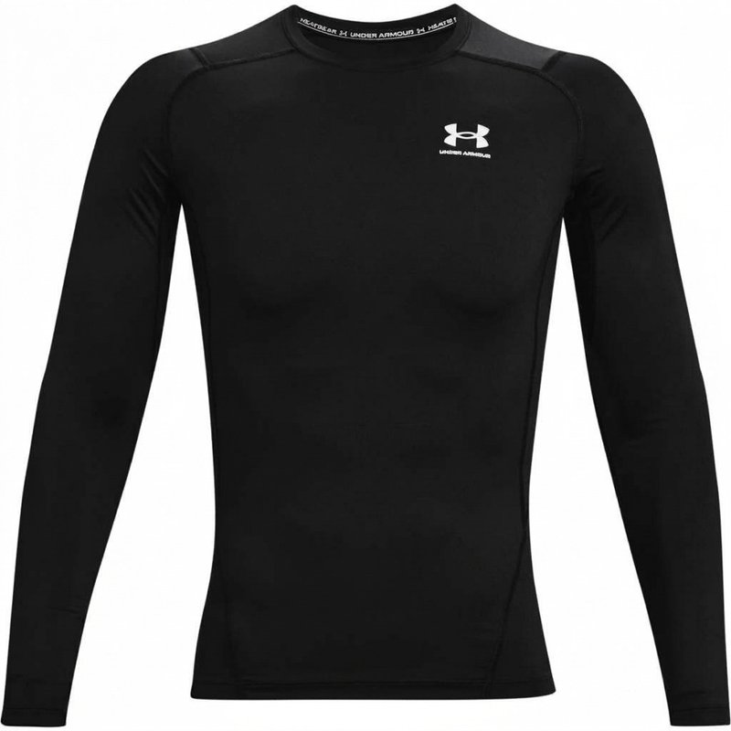 Under Armour HeatGear maglia a compressione a maniche lunghe da uomo, nero/bianco
