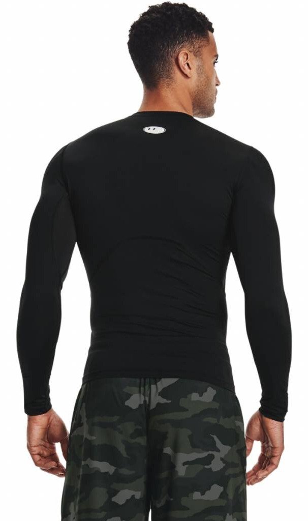 Under Armour HeatGear maglia a compressione a maniche lunghe da uomo, nero/bianco