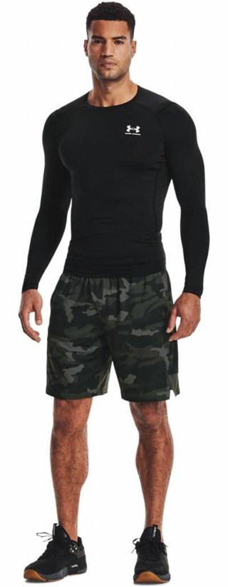 Under Armour HeatGear maglia a compressione a maniche lunghe da uomo, nero/bianco