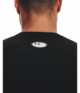 Under Armour HeatGear maglia a compressione a maniche lunghe da uomo, nero/bianco