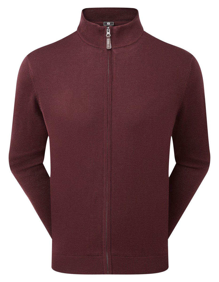 FootJoy drirelease Full-Zip Lined maglione da uomo, bordeaux