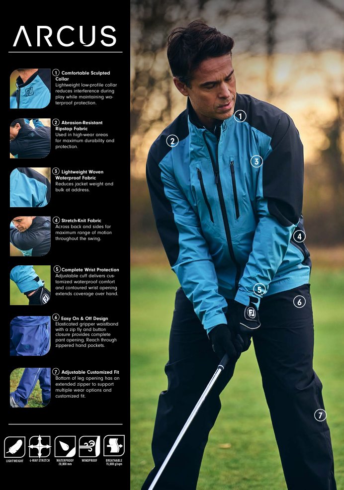 FootJoy Hydro Innovation Arcus giacca da uomo, oyster grey/mid blue