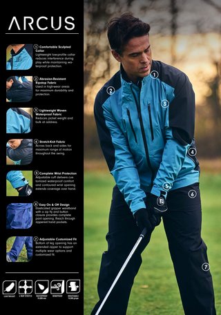 FootJoy Hydro Innovation Arcus giacca da uomo, oyster grey/mid blue