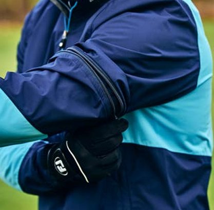 FootJoy HydroLite X Short Sleeve giacca antipioggia da uomo, navy/mid blue