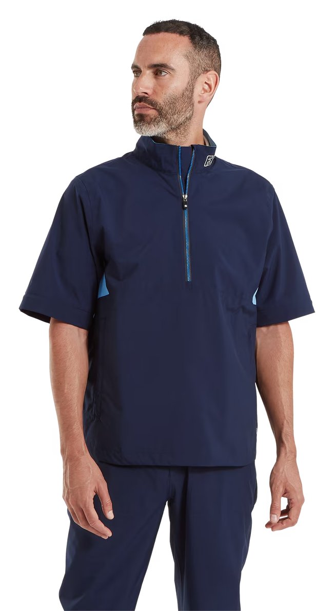 FootJoy HydroLite X Short Sleeve Rain camicia antipioggia da uomo, navy/blu medio