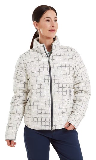 FootJoy ThermoSeries Insulated giacca da donna, off white/navy distressed plaid