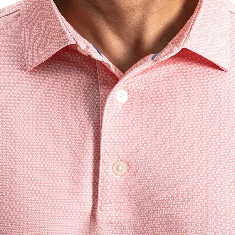 FootJoy Heritage Logo Lisle polo da uomo, bianco/pesca