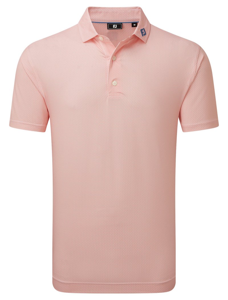 FootJoy Heritage Logo Lisle polo da uomo, bianco/pesca