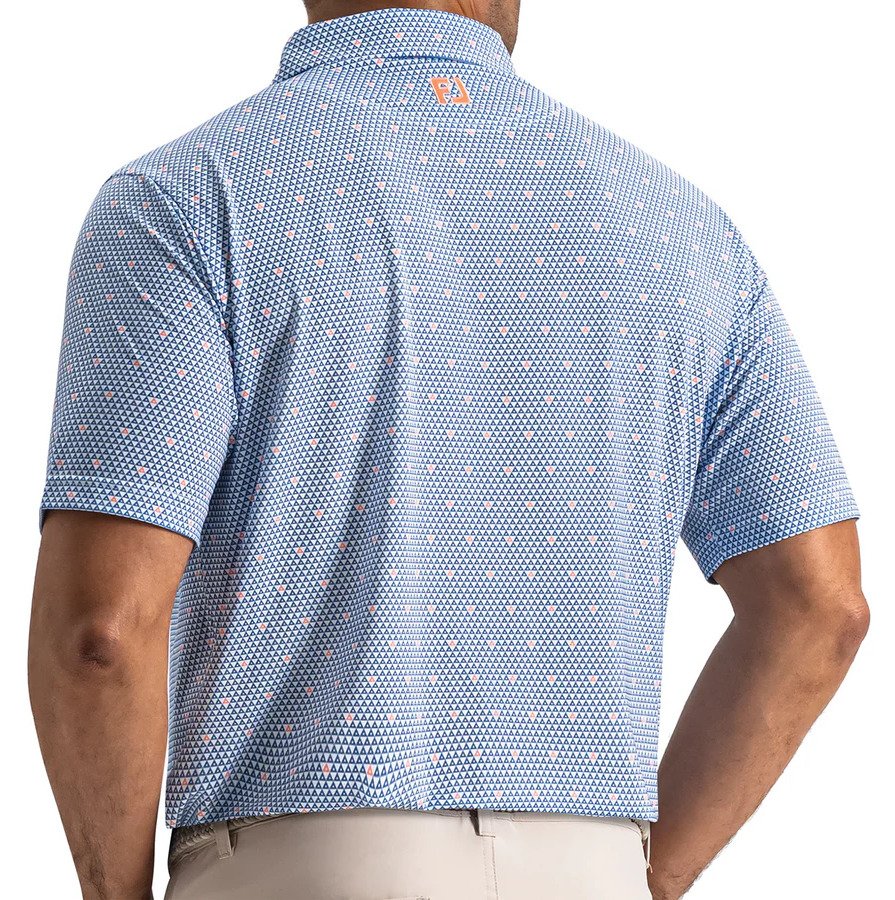 FootJoy Order Geometric Lisle polo da uomo, white/riviera/peach
