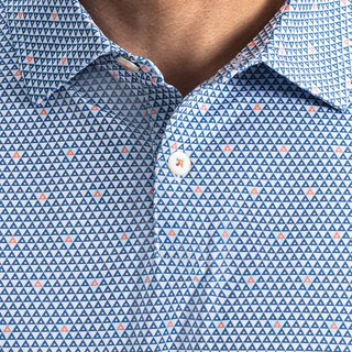 FootJoy Order Geometric Lisle polo da uomo, white/riviera/peach