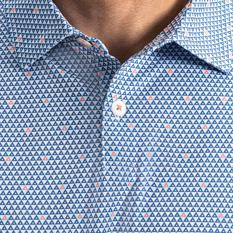 FootJoy Order Geometric Lisle polo da uomo, white/riviera/peach
