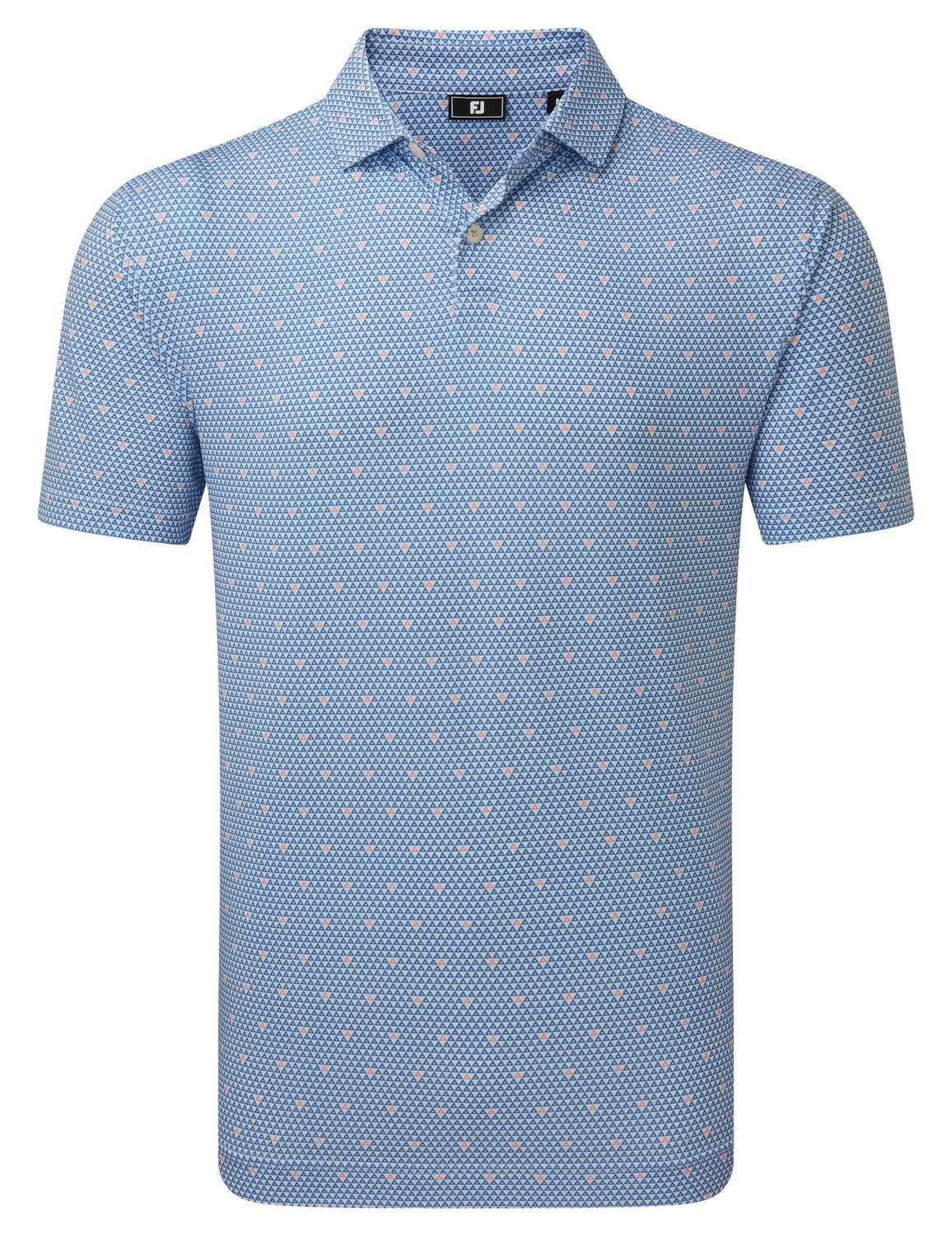 FootJoy Order Geometric Lisle polo da uomo, white/riviera/peach