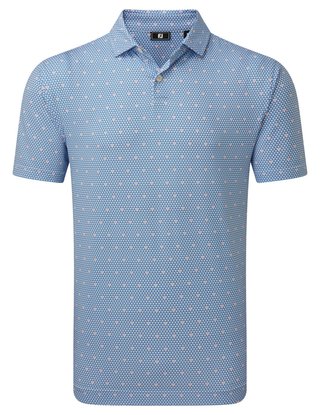 FootJoy Order Geometric Lisle polo da uomo, white/riviera/peach