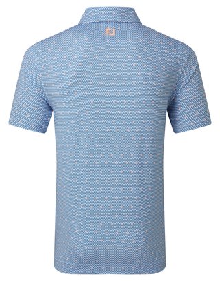 FootJoy Order Geometric Lisle polo da uomo, white/riviera/peach
