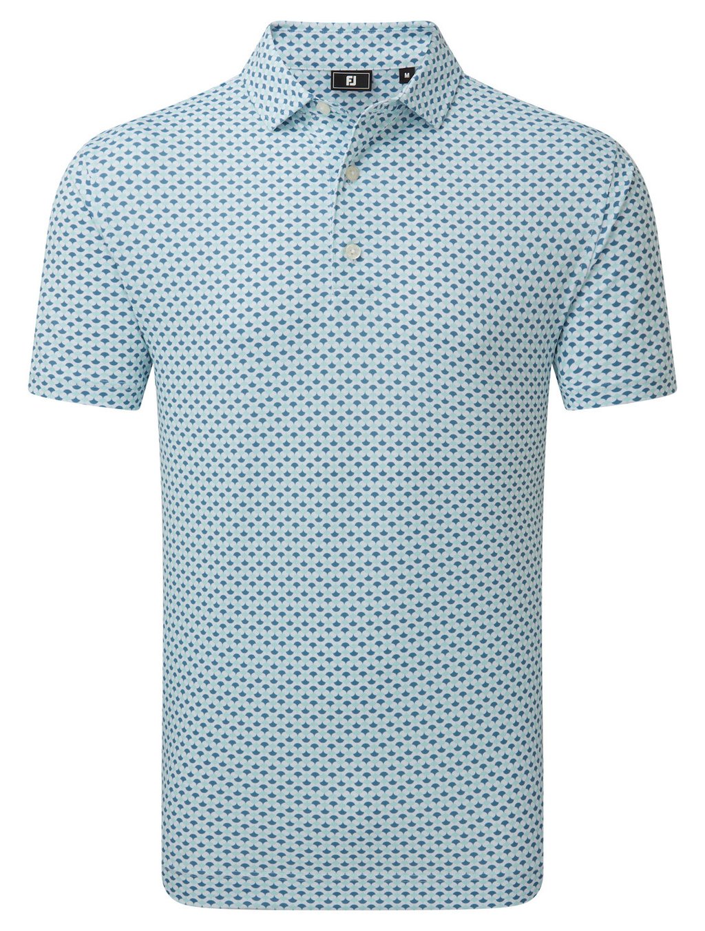FootJoy Ginko Geo Pique polo da uomo, bianco/mint julep/winward blue