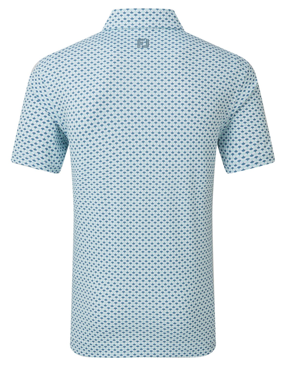 FootJoy Ginko Geo Pique polo da uomo, bianco/mint julep/winward blue