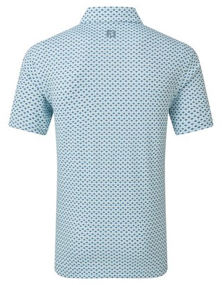 FootJoy Ginko Geo Pique polo da uomo, bianco/mint julep/winward blue