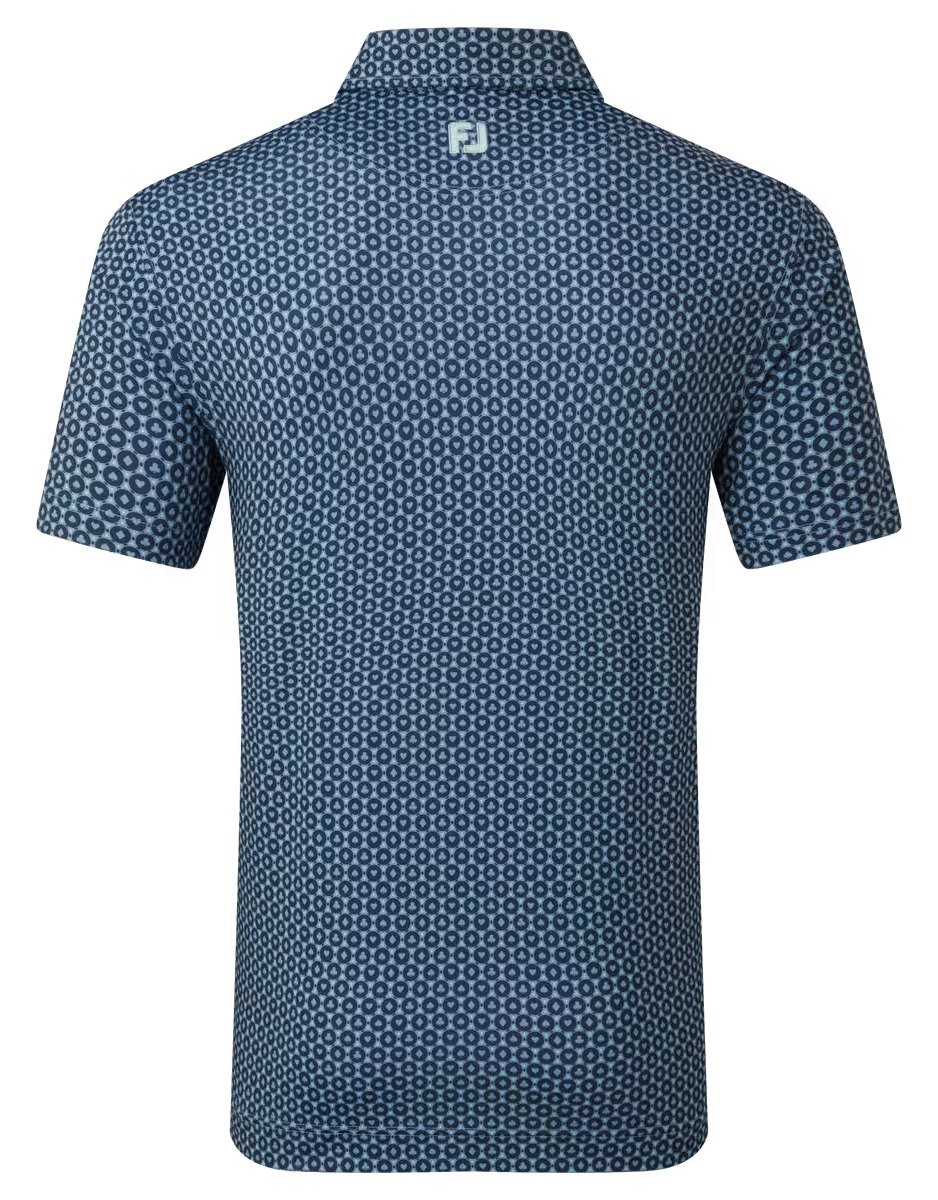 FootJoy Vegas Marker Lisle polo da uomo, mint julep/navy/wiward blue
