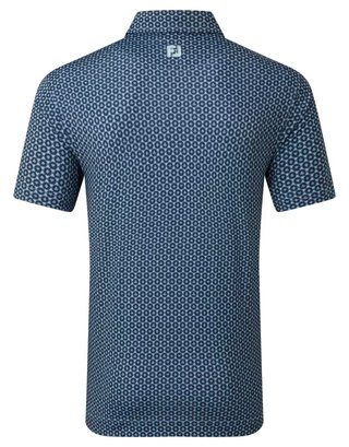 FootJoy Vegas Marker Lisle polo da uomo, mint julep/navy/wiward blue