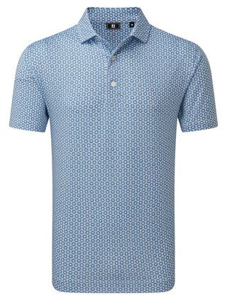 FootJoy Vegas Marker Lisle polo da uomo, bianco/riviera/pesca