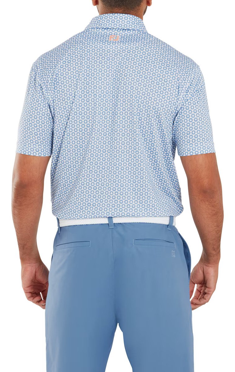 FootJoy Vegas Marker Lisle polo da uomo, bianco/riviera/pesca