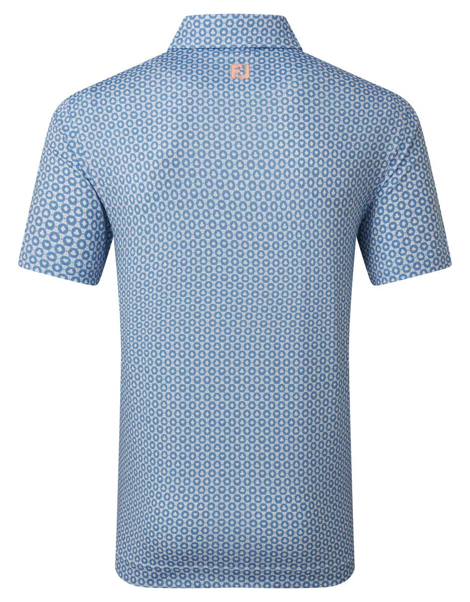 FootJoy Vegas Marker Lisle polo da uomo, bianco/riviera/pesca
