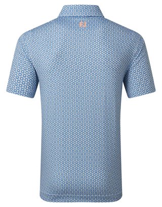 FootJoy Vegas Marker Lisle polo da uomo, bianco/riviera/pesca