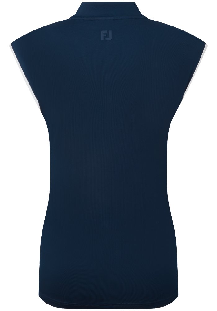 FootJoy Mock Neck Snap Front polo da donna, navy/white