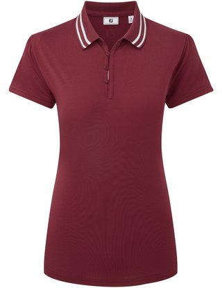 FootJoy Loop Button polo da donna, cranberry/white