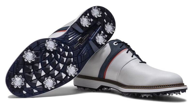 FootJoy Premiere Series - Packard scarpe da golf da uomo, bianco/blu/nantucket red