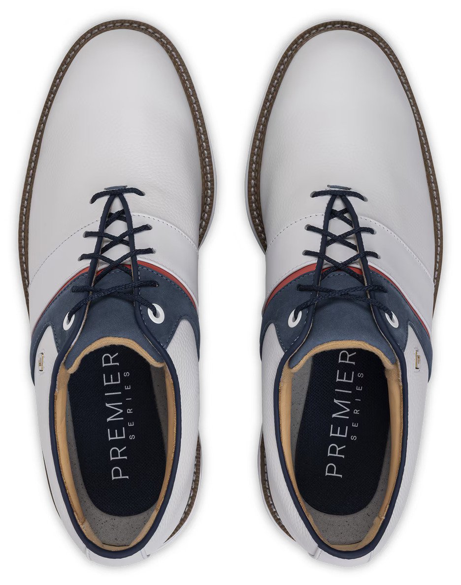 FootJoy Premiere Series - Packard scarpe da golf da uomo, bianco/blu/nantucket red