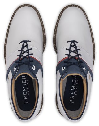 FootJoy Premiere Series - Packard scarpe da golf da uomo, bianco/blu/nantucket red