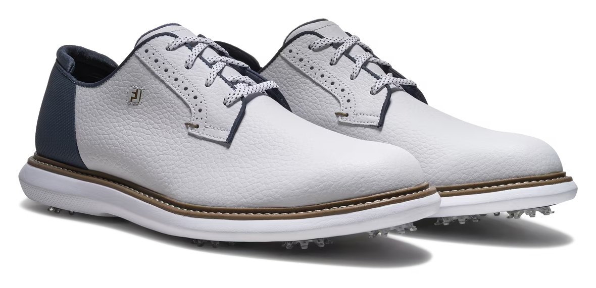 FootJoy FJ Traditions Blucher scarpe da golf da uomo, bianco/blu/tan