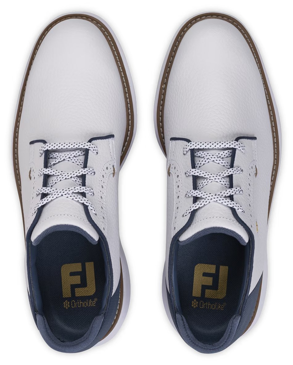 FootJoy FJ Traditions Blucher scarpe da golf da uomo, bianco/blu/tan