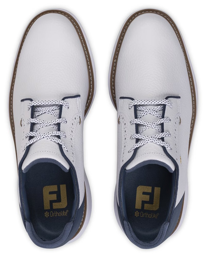FootJoy FJ Traditions Blucher scarpe da golf da uomo, bianco/blu/tan