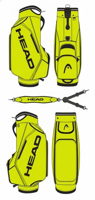 Head Golf PU Leather Premium Logo Head staff bag, giallo volt/verde