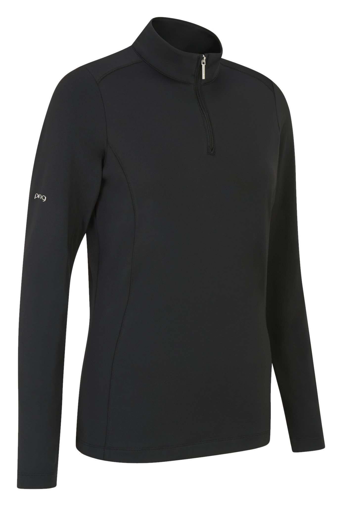 PING Aveline Half Zip da donna maglia a maniche lunghe, nera