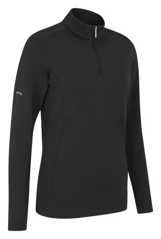 PING Aveline Half Zip da donna maglia a maniche lunghe, nera