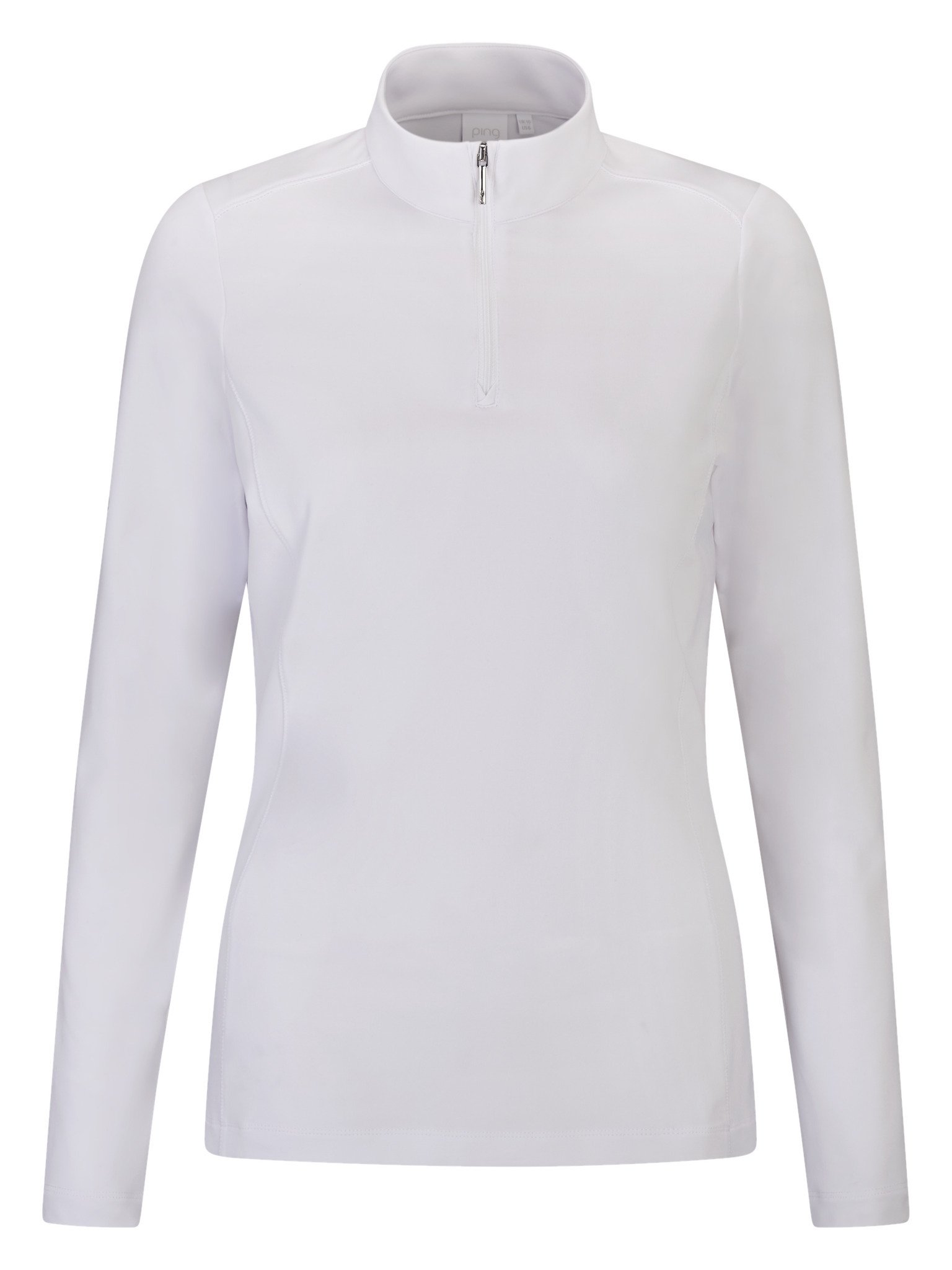 PING Aveline Half Zip da donna maglia a maniche lunghe, bianca