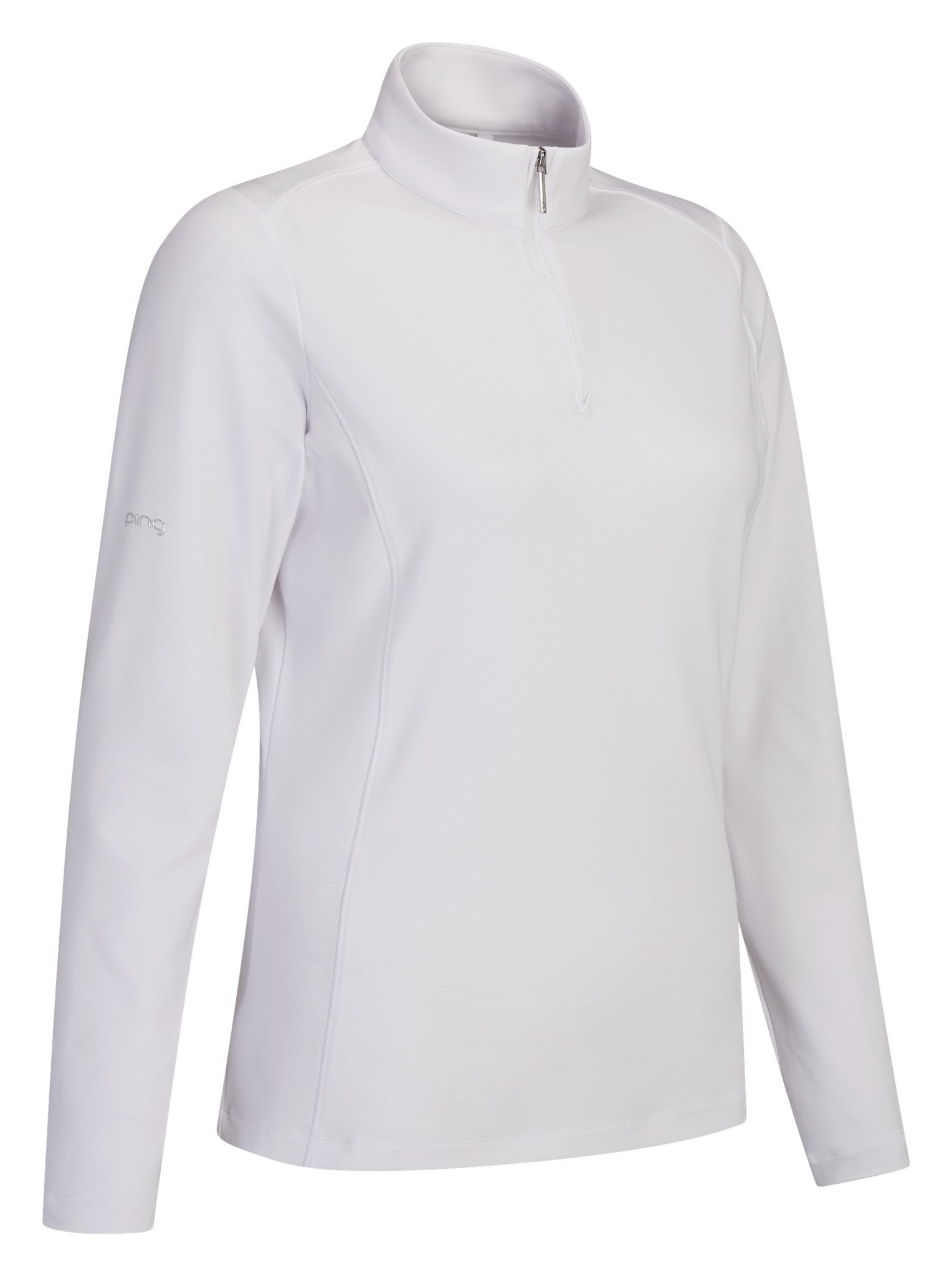 PING Aveline Half Zip da donna maglia a maniche lunghe, bianca