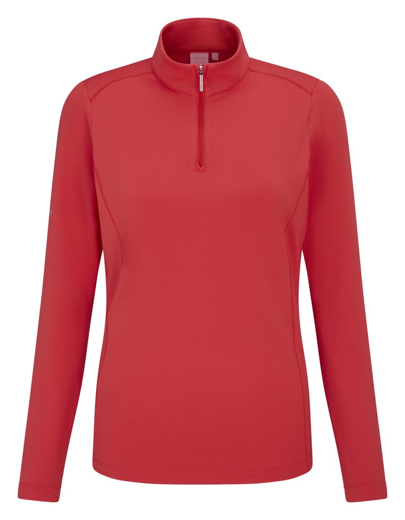 PING Aveline Half Zip da donna maglia a maniche lunghe, cayenne