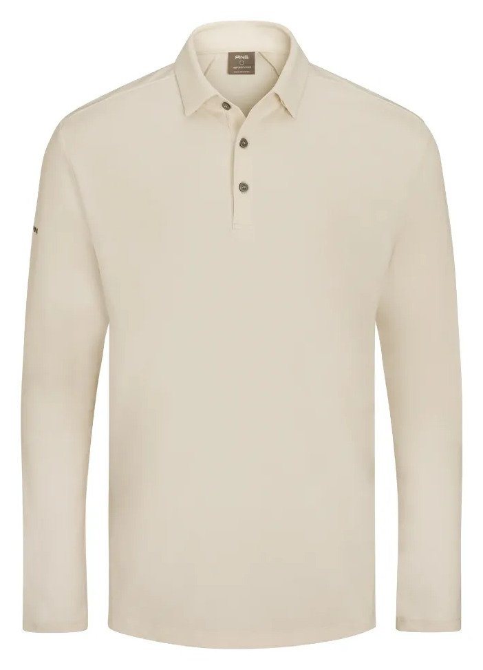 PING Demitri Longsleeve polo da uomo, egret