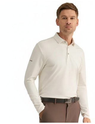 PING Demitri Longsleeve polo da uomo, egret