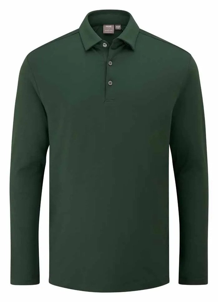 PING Demitri Longsleeve polo uomo, verde gorse