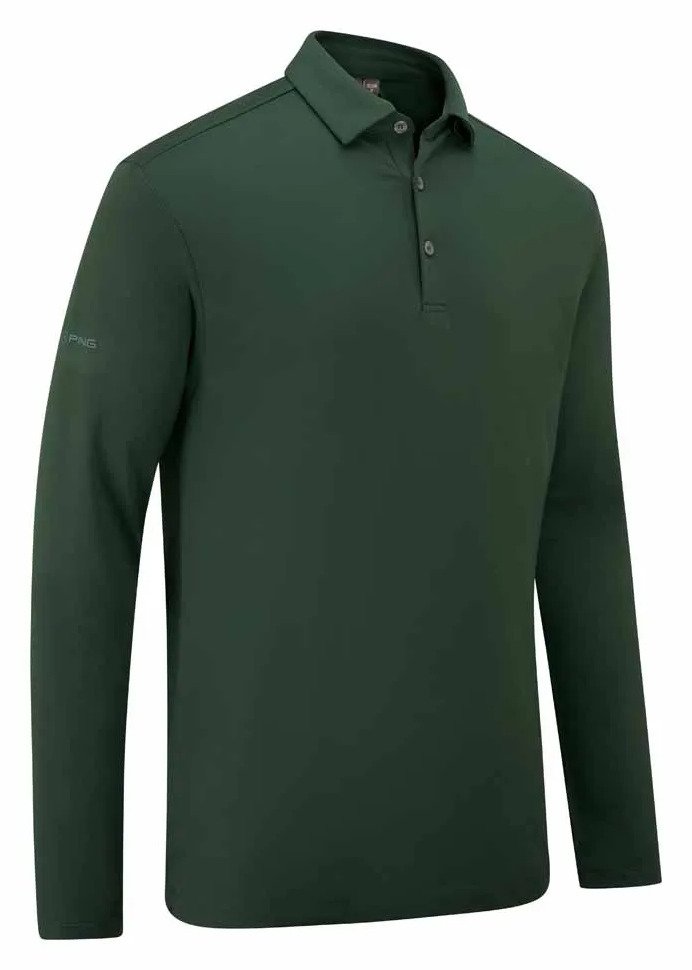 PING Demitri Longsleeve polo uomo, verde gorse