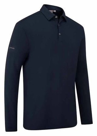 PING Demitri Longsleeve polo da uomo, navy